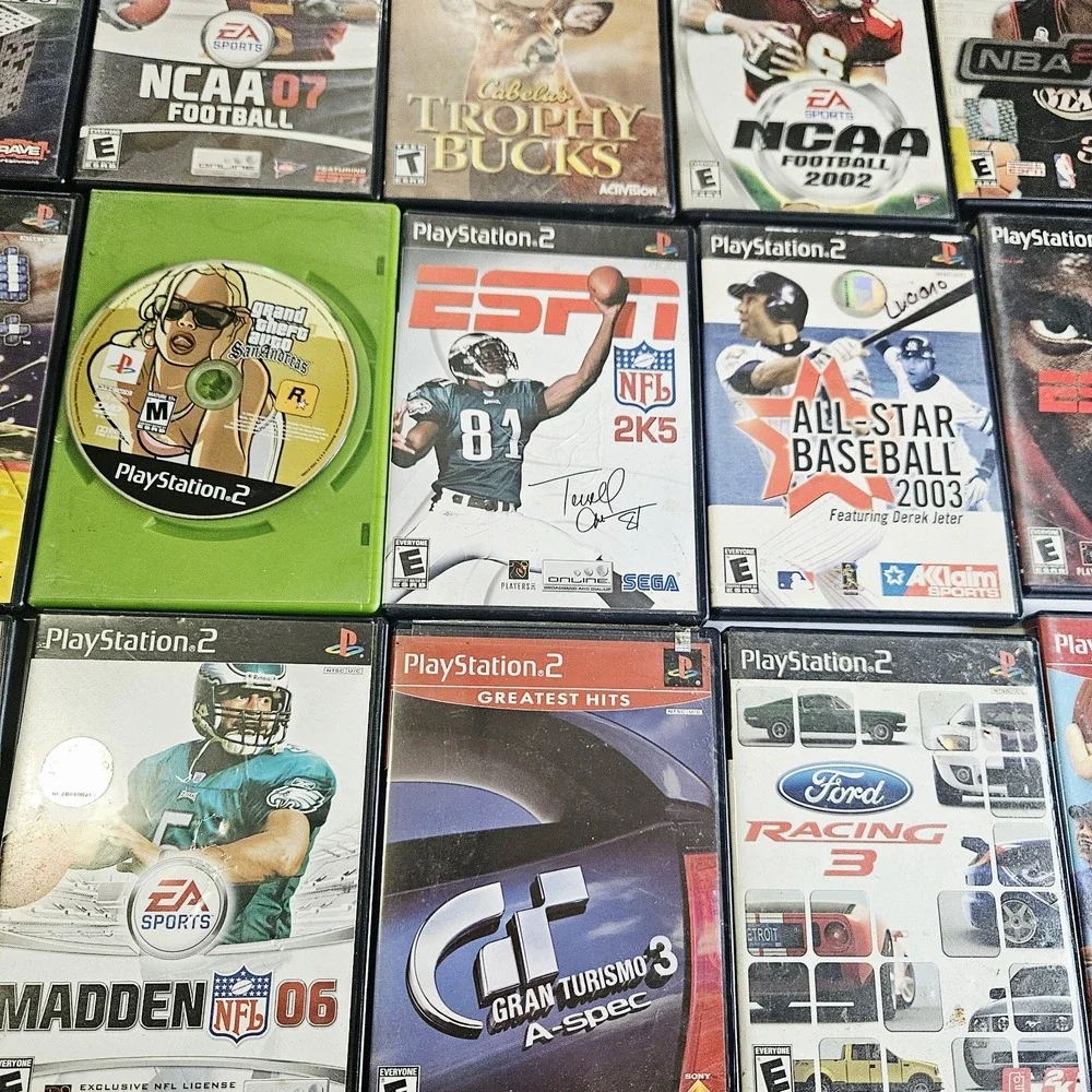 Play Station 2 Games Lot Of 24 Games  GTA, Sports, Racing And More Some Manuels
